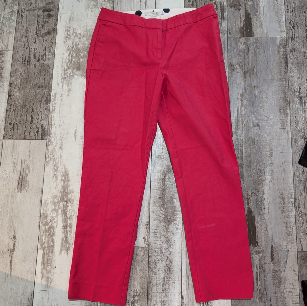 Boden Richmond pink Cotton Blend Straight Leg Trouser Pants Size 8